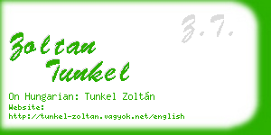 zoltan tunkel business card